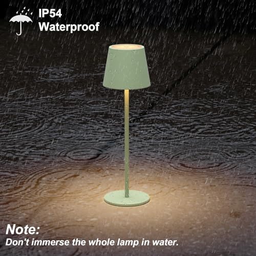 Klighten 2er Set LED Dimmbare Akku Tischlampe Blau – Kabellos, Warmlicht 3000K für Innen & Außen, USB-C, Aluminium, IP54